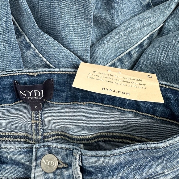 NYDJ Sheri Slim Jeans in Haley Wash size 0 NWT Stretch Pockets Medium Wash - Picture 10 of 14